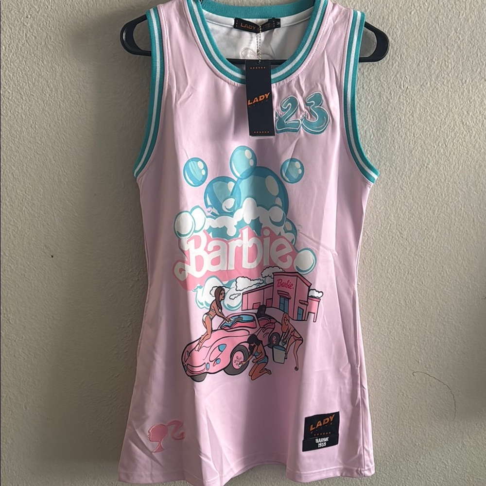 Pink Graphic Mini Dress